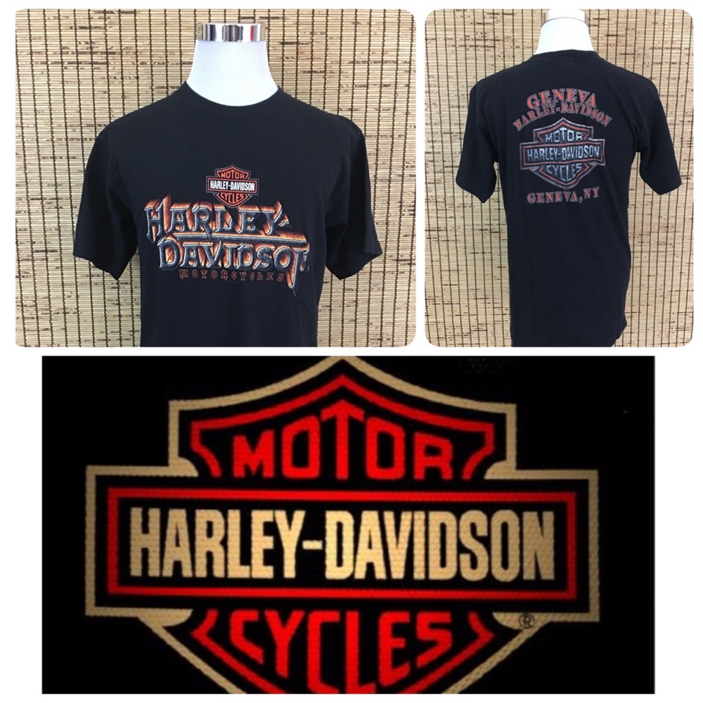 Vintage Harley Davidson T Shirt Black L New York
